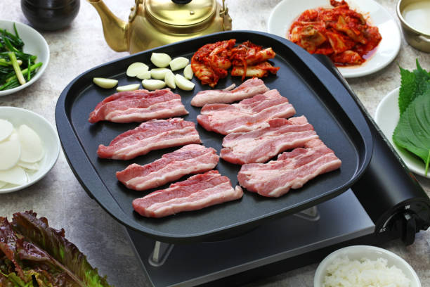 plancha con panceta para hacer en cocina electrica