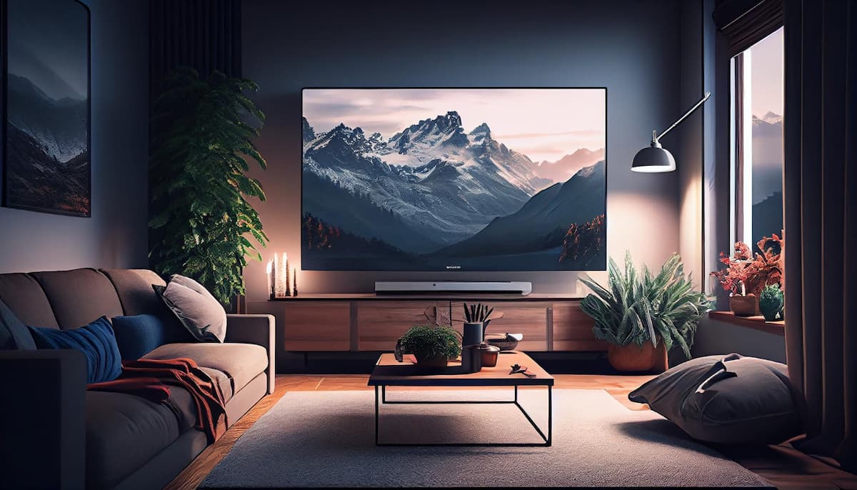 sala moderna con televisor