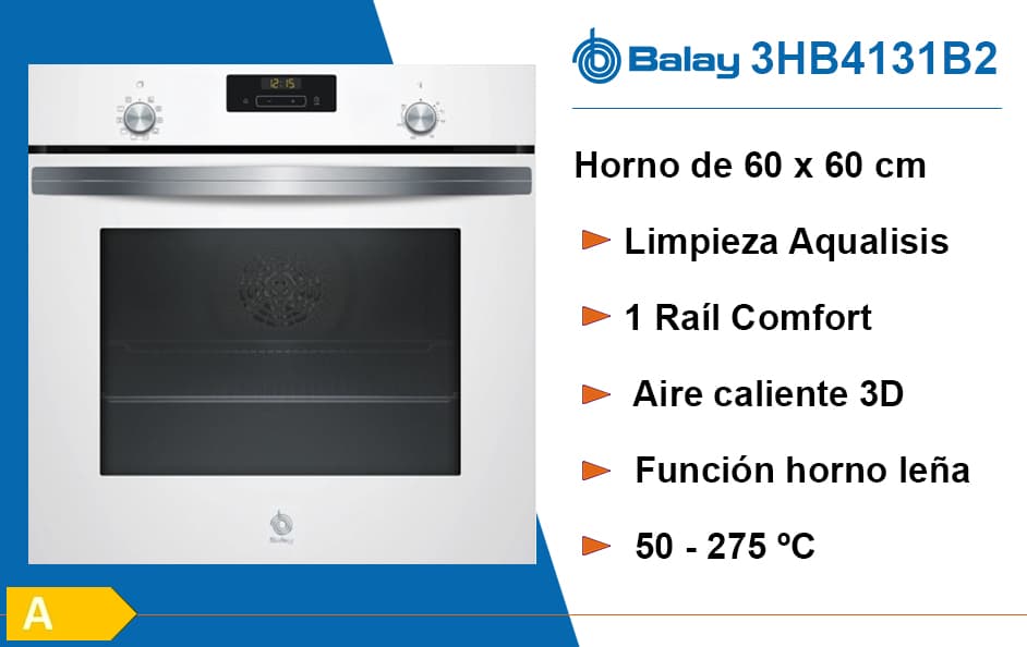 Balay 3HB4331B0 - Horno Multifunción Clase A Blanco Aqualisis · Comprar  ELECTRODOMÉSTICOS BARATOS en lacasadelelectrodomestico.com
