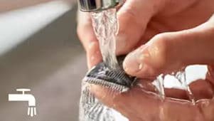 limpieza bajo el grifo