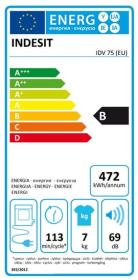 Indesit IDV75 - Secadora de Evacuación 7 Kg Clase B Blanca