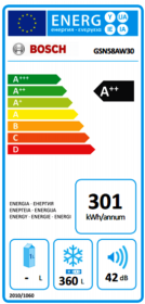 Bosch GSN58AW30 - Congelador 1 Puerta 191x70cm Clase A++ No Frost