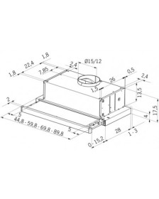 	mepamsa 1100200350 - Campana Superline Telescópica 70 Cm Inoxidable