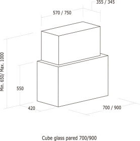 Nodor 8418 - Campana Nodor Cube Glass White 90x42 Cm Blanca Clase C