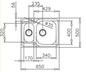 Teka 10120090 - Fregadero Universo 1 1/2 C Mueble 60 Cm Inoxidable