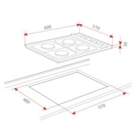 Cocina E/60.3 4G Al Natural Inox (40207240)