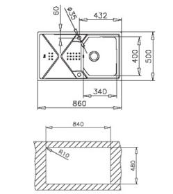 Teka 12126019 - Fregadero Expression 1C 1E Mueble 50 Cm Reversible