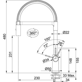 Franke 115.0265.997 - Grifo Ambient Semi-Pro Extensible Monomando
