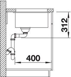 Blanco 513413 - Fregadero Subline 500-U Antracita