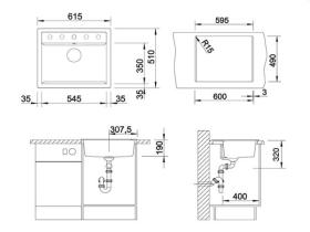 Blanco 514194 - Fregadero Dalago 6 Mueble de 60 Cm PuraDur Champagne