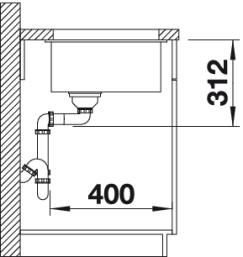 Blanco 518581 - Fregadero SUBLINE 700-U Mueble 80 Cm Café 1 Cubeta