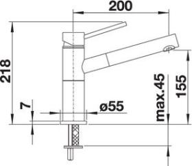 Blanco 515333 - Grifo ALTA-S Compact en antracita con giro de 128º