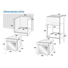 Horno Multifunción Beko BIE22302XD Clase A 6 funciones 59.5 x 59.4 cm