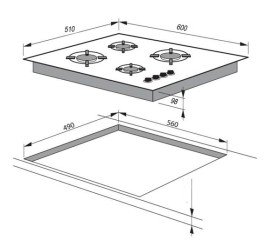 Encimera de gas Beko HISG64120S Cristal Negro 60 cm 4 fuegos