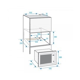 Microondas Integrable Beko MGB25332BG Negro 900W 38,8 x 59,5 cm