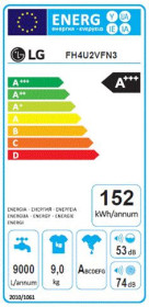 Lavadora LG FH4U2VFN3 Blanca Clase A+++ (-30%) 9kg 1400 rpm
