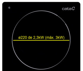 Cata 08003206 - Encimera IB 3102 BK de 2 zonas con 9 niveles de potencia