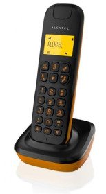 Alcatel D135NC - Teléfono inalámbrico Negro y naranja Identificador de llamadas