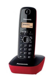 Panasonic KXTG1611SPR - Teléfono inalámbrico Digital Negro y rojo