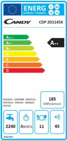 Candy CDP 2D1145X - Lavavajillas de 45cm Acero Inox 11 Servicios A++