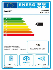 Candy CRU160E - Frigorífico integrado de 82 x 59 cm A+ Bajo encimera