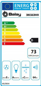 Balay 3BC663MX - Campana Decorativa Pared Diseño Chimenea 60 Cm