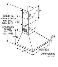Balay 3BC663MX - Campana Decorativa Pared Diseño Chimenea 60 Cm