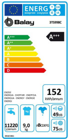 Balay 3TS998C - Lavadora 9 Kg Clase A+++ -10% 1400 rpm Blanca