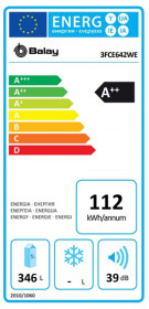 Balay 3FCE642WE - Frigorífico de 1 puerta 186x60 cm A++ AirFresh ExtraFresh