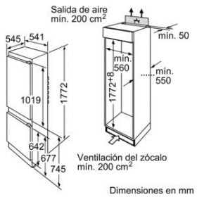 Balay 3KIB1820 - Frigorífico combinado integrable A+ 177.5 x 56 cm
