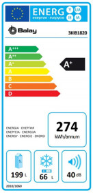 Balay 3KIB1820 - Frigorífico combinado integrable A+ 177.5 x 56 cm