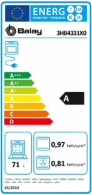 Balay 3HB4331X0 - Horno Multifunción Clase A Inoxidable Aqualisis