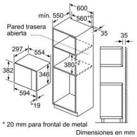 Balay 3CP5002A0 - Microondas Integrable Sin Marco 20 Litros Gris