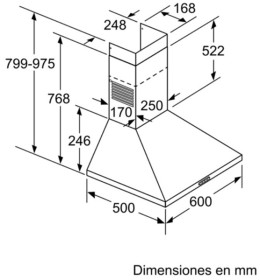 Balay 3BC666MB - Campana decorativa de 60cm Color Blanco 570 m³/h 69 dB (A)