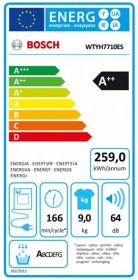 Bosch WTYH7710ES - Secadora con bomba de calor de 9kg y clase A++ con Home Connect
