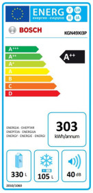 Bosch KGN49XI3P - Frigorífico combi de 203x70cm Inox Antihuellas A++