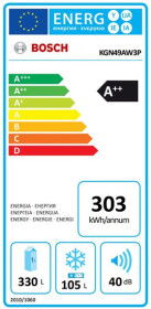 Bosch KGN49AW3P - Frigorífico combi de 203x70cm Serie 6 Clase A++ NoFrost