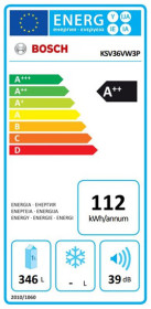 Bosch KSV36VW3P - Frigorífico de 1 puerta 186x60cm A++ Cajón VitaFresh