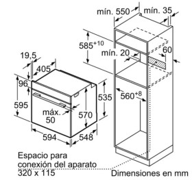 Bosch HBA512ER0 - Horno multifunción de 60cm Cristal Negro y acero inox
