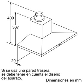 Bosch DWQ66DM50 - Campana decorativa piramidal de 60 cm Acero Inox Clase A
