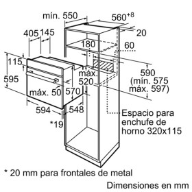 Bosch HBF113BR0 - Horno multifunción de 60cm Cristal negro con acero inox Clase A