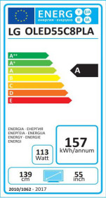 LG 55C8PLA - Televisor de 55" OLED 4K Smart TV ThinQ webOS 4.0 Dolby Atmos