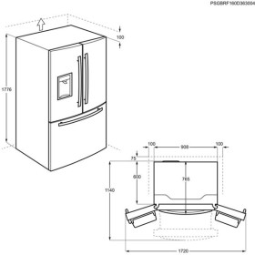 AEG RMB86321NX - Frigorífico americano 3 Puertas 177x91cm A++ No Frost
