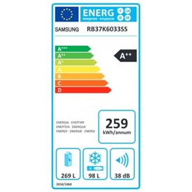 Samsung RB37K6033SSEF - Frigorífico Combi 2mx60Cm Clase A++ Inox