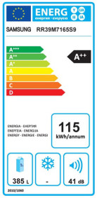 Samsung RR39M7165S9ES - Frigorífico 1 Puerta 185Cm No Frost Clase A++