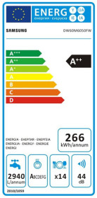 Samsung DW60M6050FWEC - Lavavajillas 14 Servicios Clase A++ Blanco