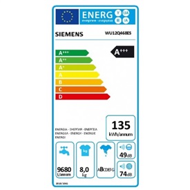Siemens WU12Q468ES - Lavadora iQ500 8 Kg 1200 Rpm Clase A+++ Blanca