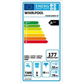 Whirlpool FWG81284WSP - Lavadora Carga Frontal 8 Kg 1200 Rpm Blanca