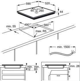 Aeg IAE63850FB - Encimera de inducción flexible de 60 cm con 3 zonas Maxisense Plus