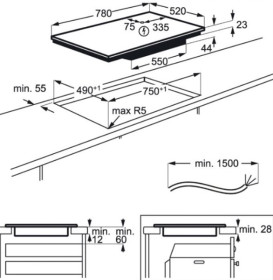 Aeg IKE84445FB - Placa de inducción flexible de 80cm Maxisense 4 zonas
